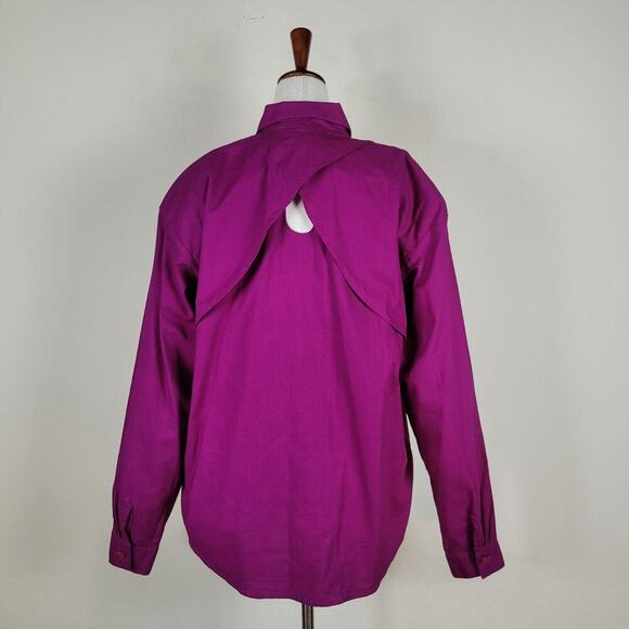 Vintage Side Saddle Shirt Womens Large Fuchsia Western Cowgirl Ranch Embroidered - Picture 4 of 10